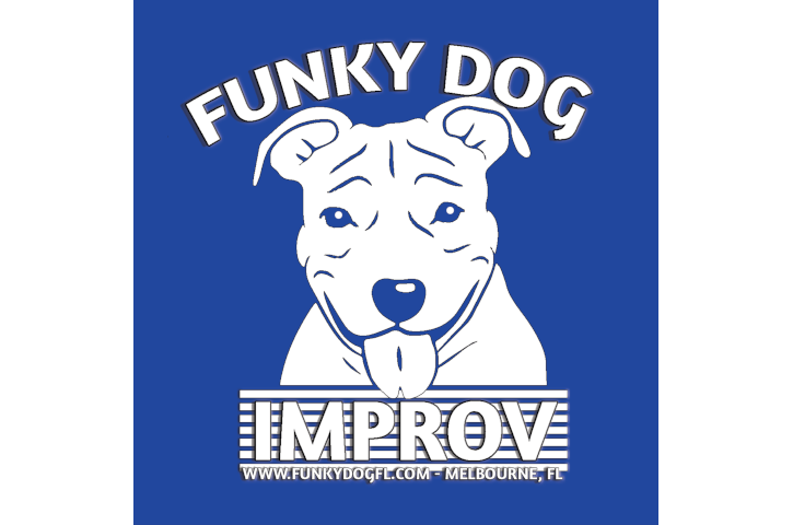 funky dog improv logo