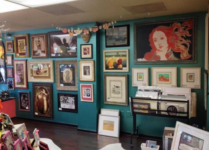 Art Expressions Shop Interior with Various Pieces of Framed Art