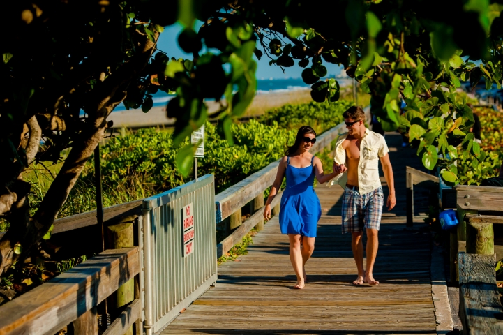 Indialantic Boardwalk and Park Couple Walking on Boardwalk
