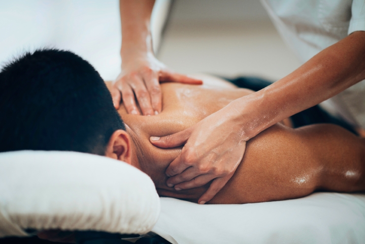 A man receiving a massage