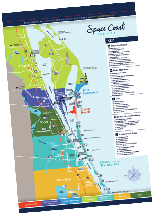 2025 Space Coast (Brevard County, FL) Digital Map with local attractions