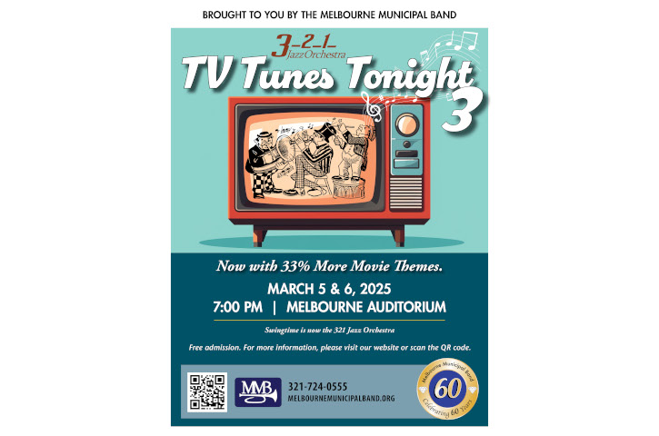 3-2-1 Jazz Orchestra Concert TV Tunes Tonight 3 Flyer