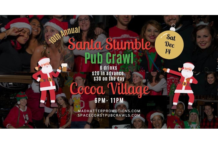 10th Annual Santa Stumble Pub Crawl Flyer