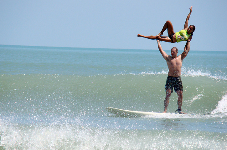 tandum surfing at the rich salik nkf surf festival