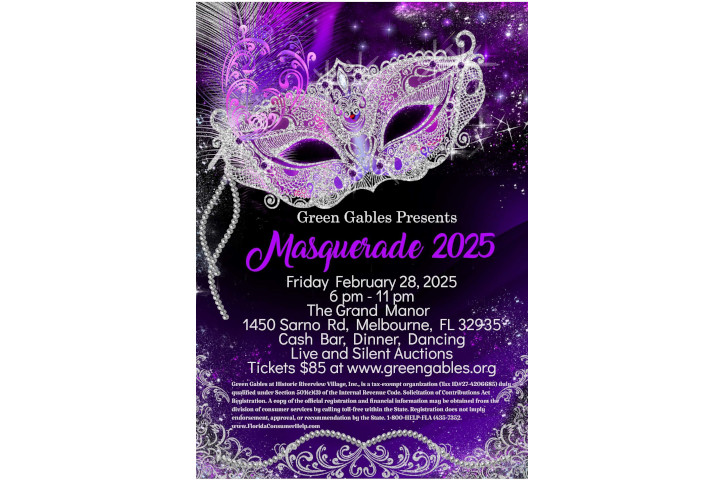 Green Gables Gala Masquerade 2025 Flyer