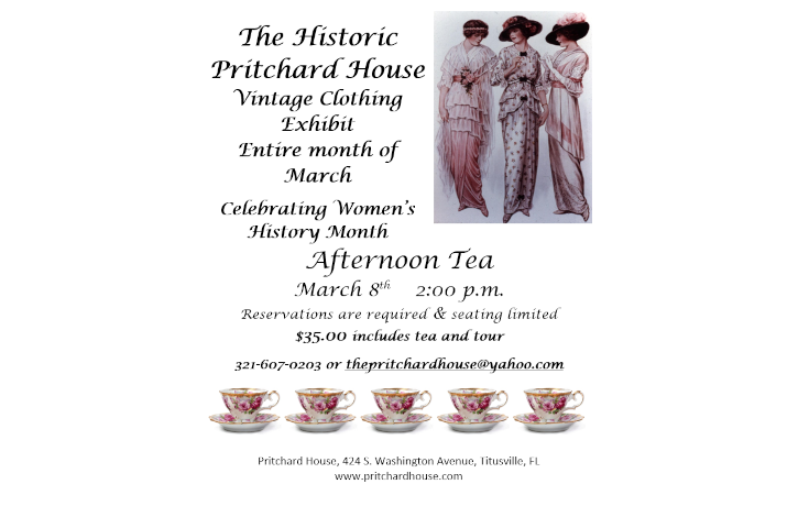 Afternoon Tea & Vintage Clothing Exhibit Flyer