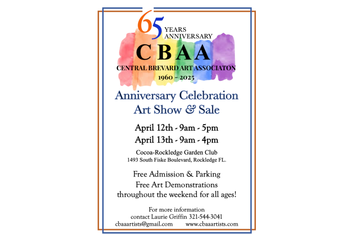 Central Brevard Art Association's 65th Anniversary Celebration Flyer