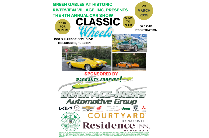 Green Gables 4th Annual Classic Car Show Flyer