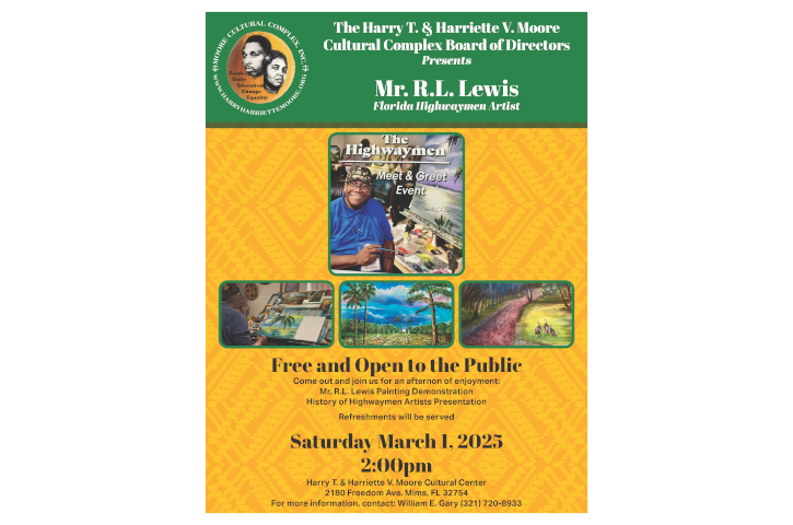 R. L. Lewis - Florida Highwaymen Artist Presentation Flyer