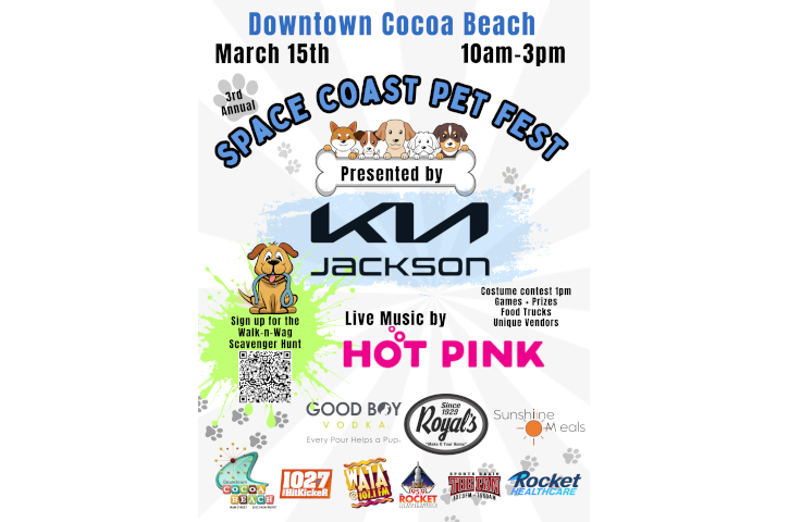 Space Coast Pet Fest & Walk-n-Wag Scavenger Hunt Flyer